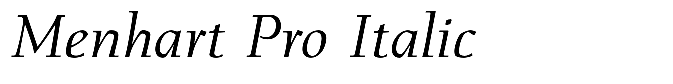 Menhart Pro Italic